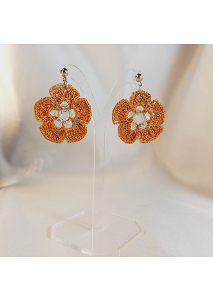 El Yapımı Örgü Çiçek Küpe | Yazlık, Hafif, Antialerjik Kadın Küpe Modelleri | Bohem Tarz El Yapımı Örgü Çiçek Küpe | Günlük ve Özel Gün Kullanımı Için | Zarif ve Modern Tasarım Küpe