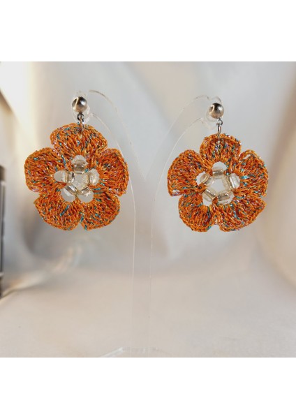 El Yapımı Örgü Çiçek Küpe | Yazlık, Hafif, Antialerjik Kadın Küpe Modelleri | Bohem Tarz El Yapımı Örgü Çiçek Küpe | Günlük ve Özel Gün Kullanımı Için | Zarif ve Modern Tasarım Küpe modelleri