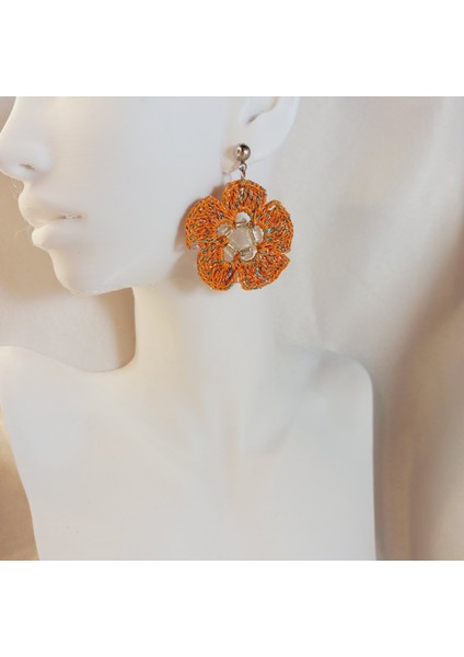 El Yapımı Örgü Çiçek Küpe | Yazlık, Hafif, Antialerjik Kadın Küpe Modelleri | Bohem Tarz El Yapımı Örgü Çiçek Küpe | Günlük ve Özel Gün Kullanımı Için | Zarif ve Modern Tasarım Küpe fırsatları