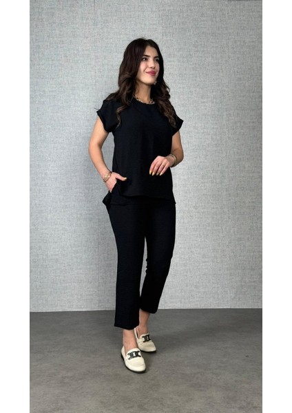 Kadın Kısa Kollu Yuvarlak Yaka Aerobin Bluz ve Pantolon Ikili Takım fırsatları