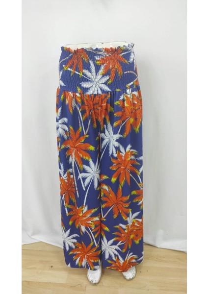 Kadın Yüksek Bel Lastikli Desenli Süprem Pantolon fırsatları