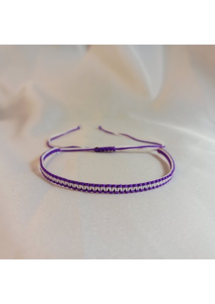 Keçiörengücü Taraftar Makrome Örgü Bileklik | El Yapımı, Ayarlanabilir, Dayanıklı, Unisex, Spor ve Günlük Kullanıma Uygun | Hediyelik Mor Beyaz Renkli Takı Aksesuar modelleri