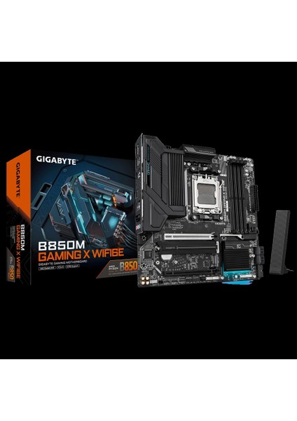 Gıgabyte B850M Gamıng x WF6E, Rev.1.0, 4xddr5, 2xm.2, 2dp, Hdmı, Type-C, WI-FI6E, Bluetooth 5.3, Am5 Soket Gamıng Anakart