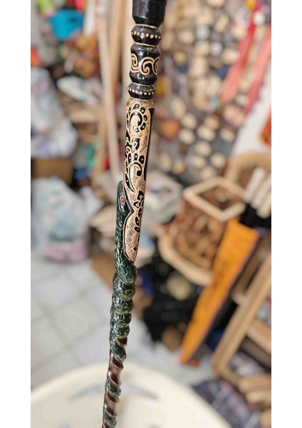 Özel Işlemeli Devrek Bastonu Kızılcık Ağacı Kurt Başlı modelleri