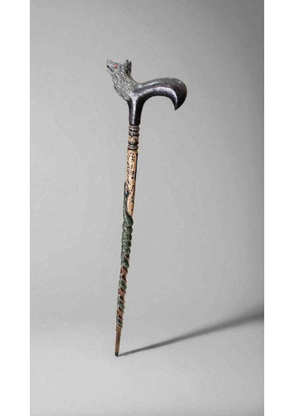 Özel Işlemeli Devrek Bastonu Kızılcık Ağacı Kurt Başlı fırsatları