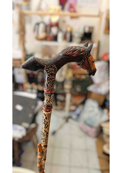 Özel Işlemeli Devrek Bastonu Kızılcık Ağacı