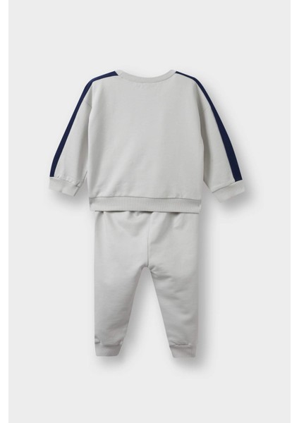 Erkek Bebek 2'li Takım Okul Baskılı Sweatshirt Eşofman Altı F3301A525AU fırsatları