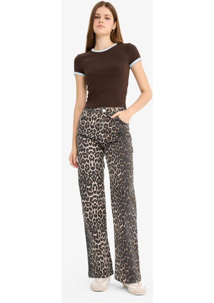 Fitted Bisiklet Yaka Ribana Kısa Kollu Tişört F9823AX25AU fiyatları