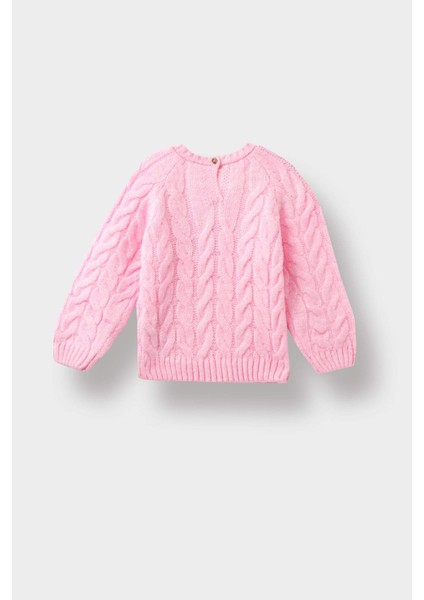 Kız Bebek Bisiklet Yaka Saç Örgülü Triko Kazak D0354A525AU modelleri