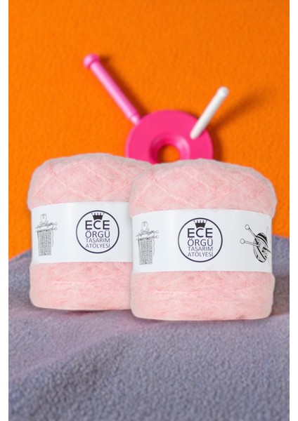 Şeftali Pembesi, Bol Tüylü, Moher Örgü İpi (200 Gr.)