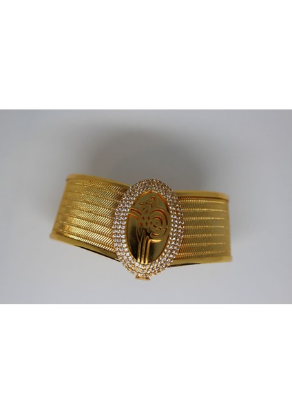 osmanlı tuğralı oval taşlı kelepçe bilezik altın modelleri