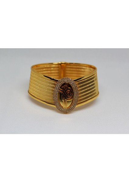 osmanlı tuğralı oval taşlı kelepçe bilezik altın fırsatları