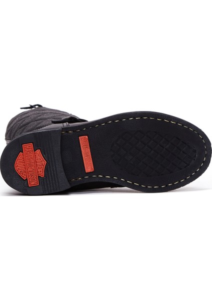 Kadın Siyah Laconia Hi Fermuarlı Deri Çizme 025G100074