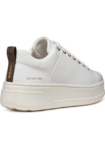 Kadın Beyaz Spherica Ecub-2 Bağcıklı Deri Sneaker D46WVA00085C1000