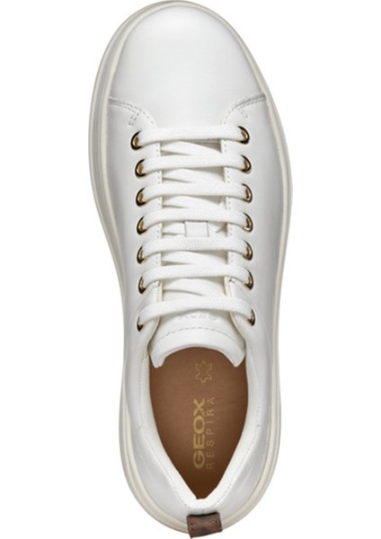 Kadın Beyaz Spherica Ecub-2 Bağcıklı Deri Sneaker D46WVA00085C1000