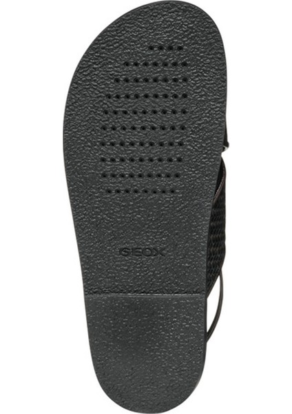 Kadın Siyah D Adelash E - Shi.goat Lea Örgü Deri Sandalet D55YWE000TCC9999