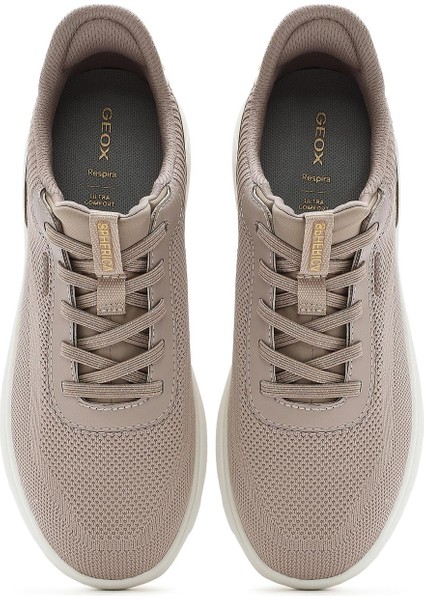 Kadın Bej Spherica Plus Bağcıklı Kalın Tabanlı Kumaş Sneaker D557MA06KBNCH62L