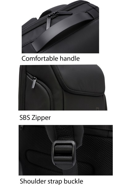 D-Pack Erkek Siyah Teknolojik Kumaş Sırt Çantası 24SBD30066F