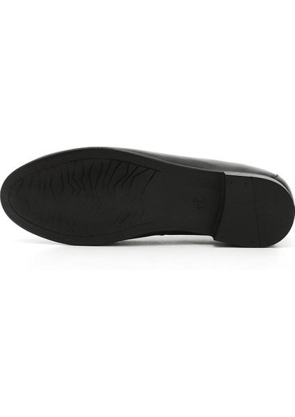 Gön Hakiki Deri Yuvarlak Burun Düz Taban Püsküllü Kadın Babet 24259 indirimleri