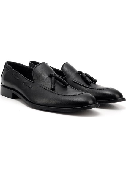 Erkek Siyah Püsküllü Hakiki Deri Ayakkabı fiyatları