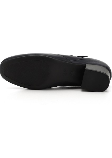 Kadın Antik Lacivert Kısa Kalın Topuklu Mary Jane Hakiki Deri Ayakkabı indirimleri