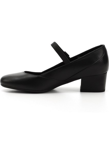 Kadın Siyah Kısa Kalın Topuklu Mary Jane Hakiki Deri Ayakkabı fırsatları