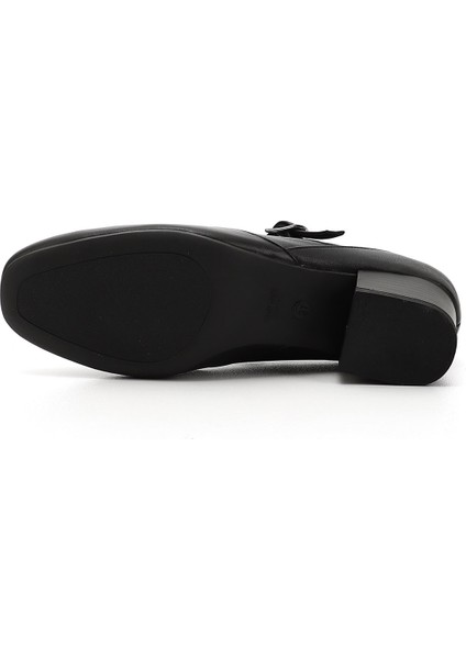 Kadın Siyah Kısa Kalın Topuklu Mary Jane Hakiki Deri Ayakkabı indirimleri
