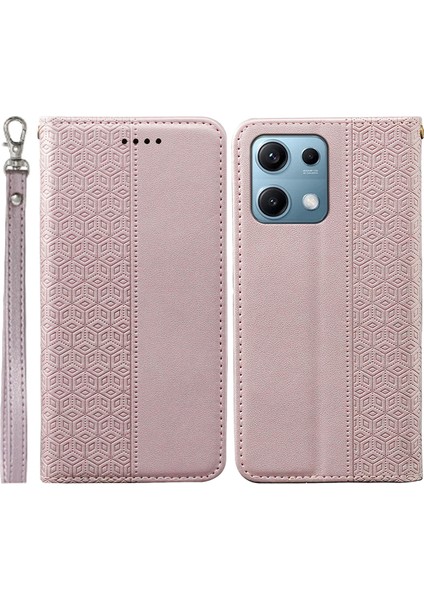 Xiaomi Redmi Note 14S 4g Cüzdan Telefon Kılıfı Güçlü Manyetik Kareli Desen Baskılı Deri Kapak (Yurt Dışından)