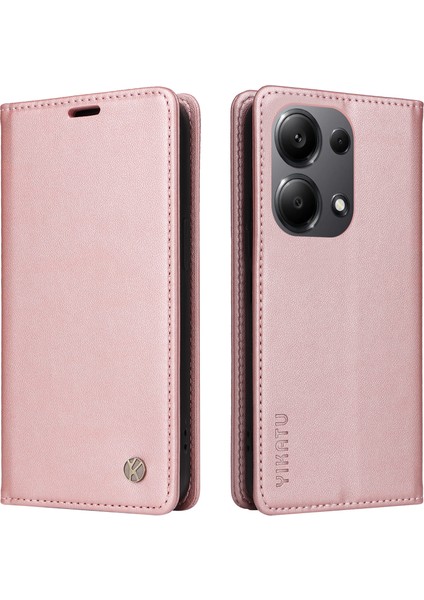 Xiaomi Redmi Note 13 Pro 4g / Note 14S 4g / Poco M6 Pro 4g Manyetik Emilimli Pu Deri Kılıf (Yurt Dışından)