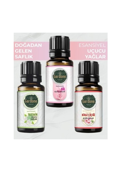 3'lü Set Uçucu Yağ Saf Esansiyel Uçucu Yağ Buhurdanlık Yağı Difüzör Esans Aromaterapi 3x 30ml
