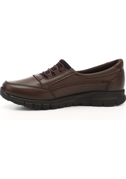 Kadın Kahverengi Dolgu Taban Hakiki Deri Comfort Ayakkabı modelleri