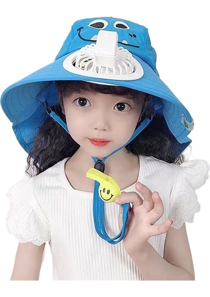 Fan Şapka Çocuk Yaz Dış Mekan Uv Koruma Güneşlik Büyük Siperlik Güneş Şapkası (Yurt Dışından)