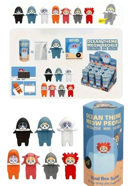 Sonny Angel Kendinden Yapışkanlı Telefon Aksesuarı Dekoratif Mini Figür Meow People Serisi Random modelleri