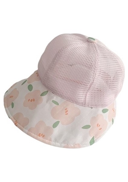 Bebek Güneş Şapkası Yaz Ince Erkek ve Kız Çocuk Şapkası Güneş Koruması Nefes Alabilen Büyük Siperlikli File Bebek Beyzbol Şapkası (Yurt Dışından)