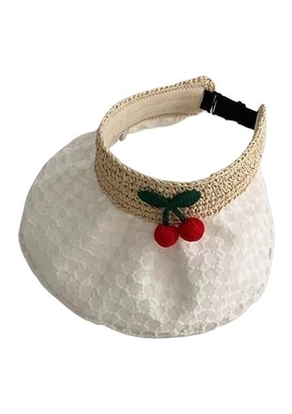 Çocuk Şapkası Yaz Büyük Siperlik Hasır Şapka Içi Boş Üst Sevimli Güneşlik Anti-Ultraviyole Bebek Kız Güneş Şapkası Moda (Yurt Dışından)
