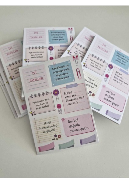 Iyi Tatiller Temalı Bileklik Kartı-Tatil Kartı-Çok Amaçlı Kart 7*10 cm - 30 Adet modelleri