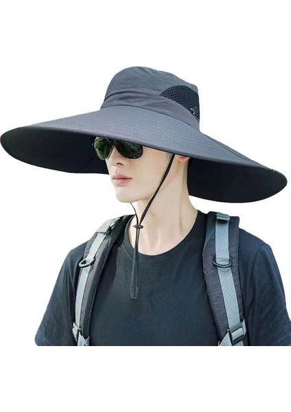 Büyük Siperlikli Şapka Erkekler Için Açık Hava Güneş Korumalı Şapka Erkekler Için Dağcılık Balıkçılık Şapkası Güneş Şapkası (Yurt Dışından)
