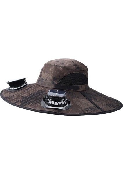 Güneşlikli Fan Şapka Erkek Yazlık Açık Hava Dağcılık Balıkçılık Şapkası Nefes Alabilir Hızlı Kuru Güneş Korumalı Şapka [kamuflaj Ordu Yeşili] (Yurt Dışından)