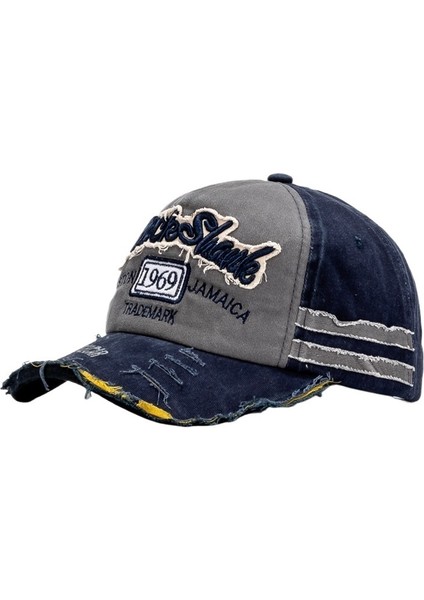 Yeni Stil Beyzbol Şapkası Yumuşak Üst Kadın Büyük Baş Çevresi Yıkanmış Pamuk Üç Boyutlu Nakış Ördek Gagası Şapka Kavisli Siperlik Yüz Örtüsü Güneş Şapkası (Yurt Dışından)