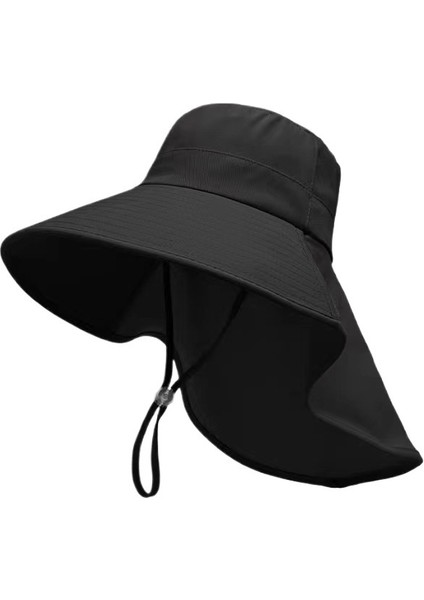 Kadınlar Için Yeni Güneş Şapkası Açık Havada Ultraviyole Işınlarına Karşı Geniş Kenarlı Güneş Şapkası Boyun Koruma Şal Entegre (Yurt Dışından)