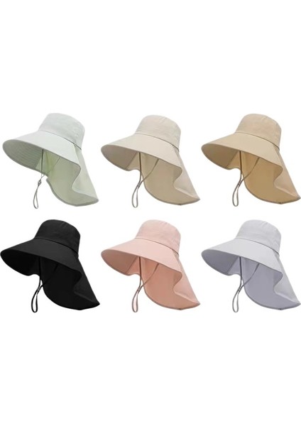 Kadınlar Için Yeni Güneş Şapkası Açık Havada Ultraviyole Işınlarına Karşı Geniş Kenarlı Güneş Şapkası Boyun Koruma Şal Entegre (Yurt Dışından) modelleri