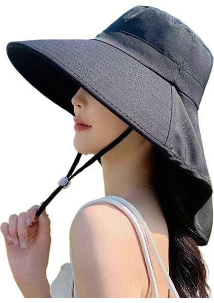 Kadınlar Için Yeni Güneş Şapkası Açık Havada Ultraviyole Işınlarına Karşı Geniş Kenarlı Güneş Şapkası Boyun Koruma Şal Entegre (Yurt Dışından) fırsatları