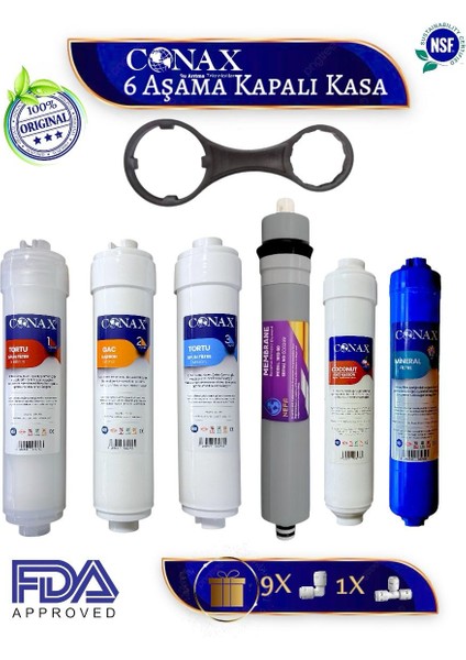 Kapalı Kasa Su Arıtma Cihazı Ekstra Mineral 6 Aşamalı Filtre Seti