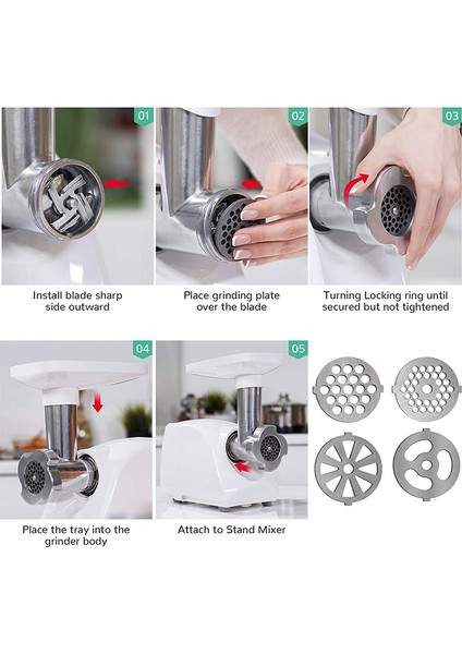 10PCS Et Öğütücü Bıçakları Seti, Paslanmaz Çelik Eti Öğütücü Plaka Diskleri Sosis Doldurucu Yüzük Yemek Taşlama Bıçakları (Yurt Dışından) fiyatları