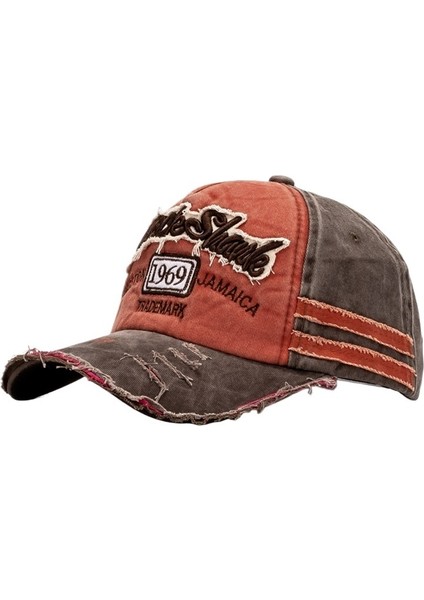 Yeni Stil Beyzbol Şapkası Yumuşak Üst Kadın Büyük Baş Çevresi Yıkanmış Pamuk Üç Boyutlu Nakış Ördek Gagası Şapka Kavisli Siperlik Yüz Örtüsü Güneş Şapkası (Yurt Dışından)