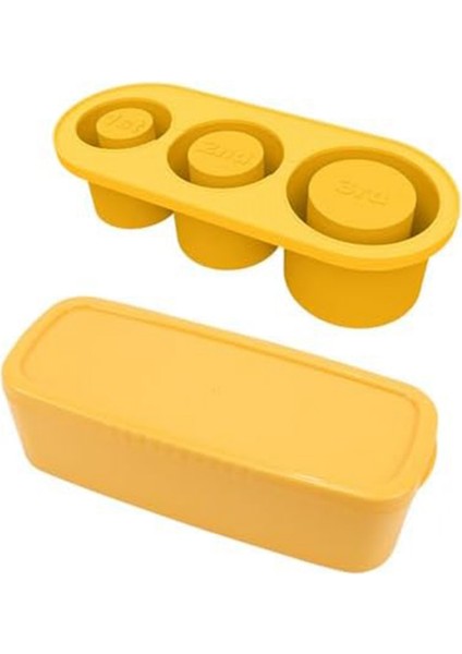 20-40 Oz Tumbler Için Kapaklı Silikon Buz Karesi Tepsisi, Kupa Için 3 Içi Boş Silindir Buz Karesi Kalıp, Sarı (Yurt Dışından)