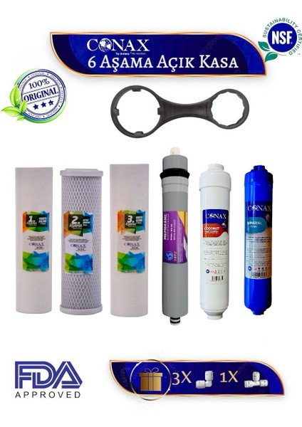 Tüm Açık Kasalar Için Filtre Seti (Orjinal Yeni Seri) 6 Aşamalı,nsf Onaylı