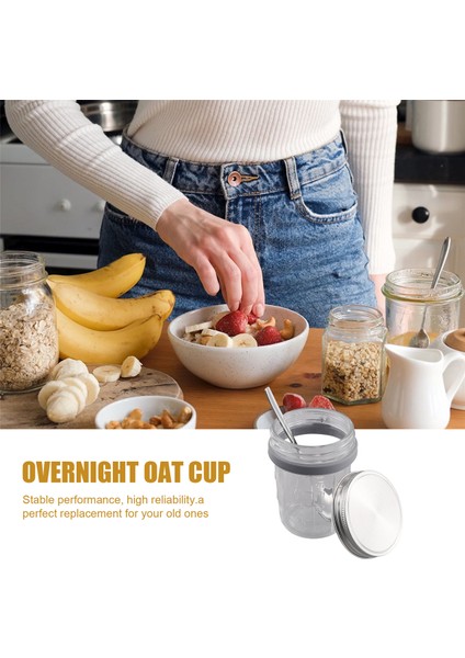 Mason Kavanozlar Gecelik Yulaflar Için 4 Paket 350ML Gece Yulaf Yulaf Kavan Ile Kavanoz ve Hava Geçirmez Paslanmaz Çelik Kapaklar Kahvaltı Potları (Yurt Dışından) fırsatları