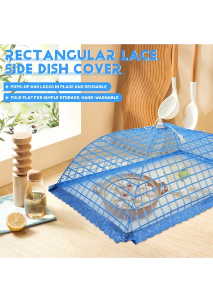 Piknik/barbekü Için 72X51CM Yeniden Kullanılabilir ve Katlanır 72X51CM - 1 Kare Örgü Şemsiye Gıda Örtüsü Net Çadır Seti - Sinekler, Böcekler, Sivrisinek- (Mavi) (Yurt Dışından) indirimleri