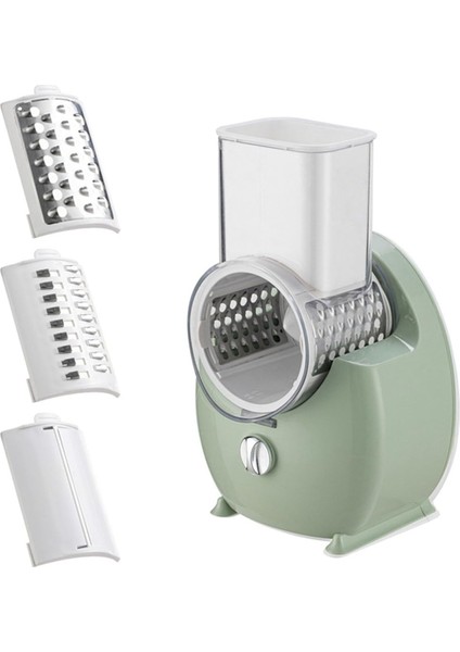 3 Arada Elektrikli Dönen Sebze Dilimleyici, USB Dilimleyici, Otomatik Kıyıcı, 3 Bıçakla Ezilmiş Grater, Sebze Kesici (Yurt Dışından)